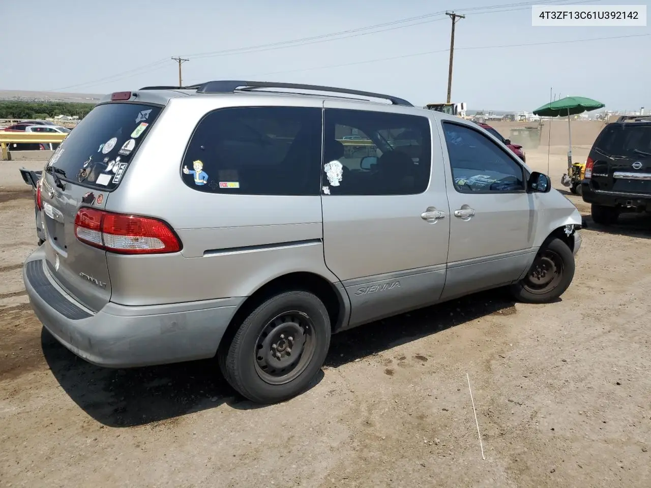 2001 Toyota Sienna Le VIN: 4T3ZF13C61U392142 Lot: 61845955