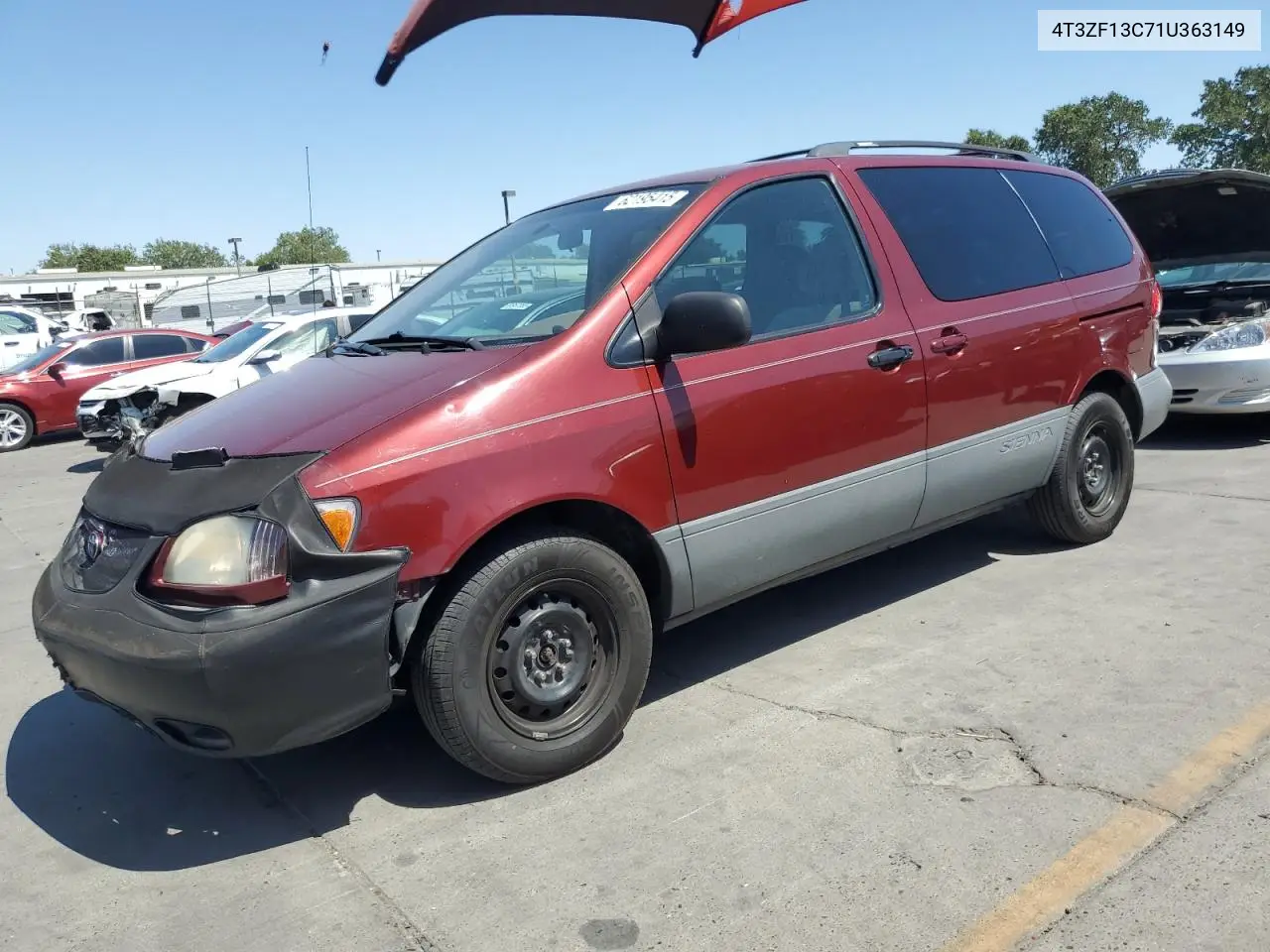 2001 Toyota Sienna Le VIN: 4T3ZF13C71U363149 Lot: 62195415