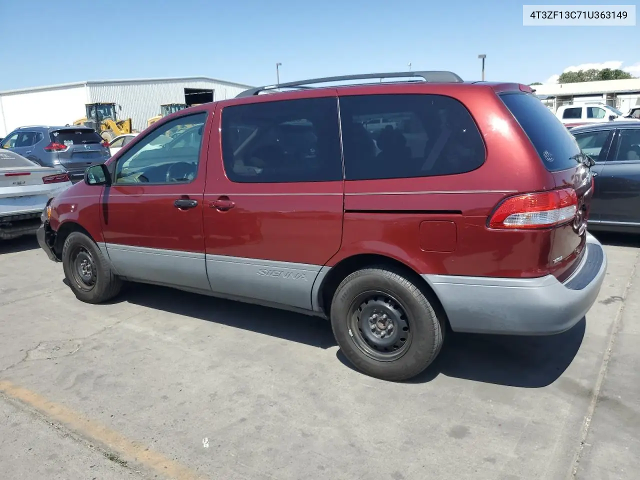 2001 Toyota Sienna Le VIN: 4T3ZF13C71U363149 Lot: 62195415