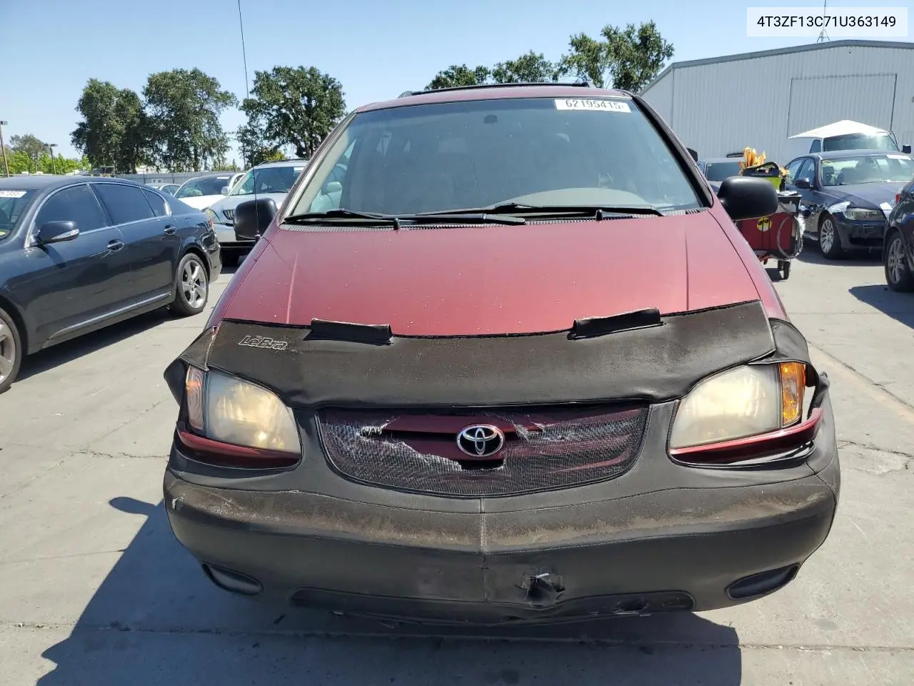 2001 Toyota Sienna Le VIN: 4T3ZF13C71U363149 Lot: 62195415