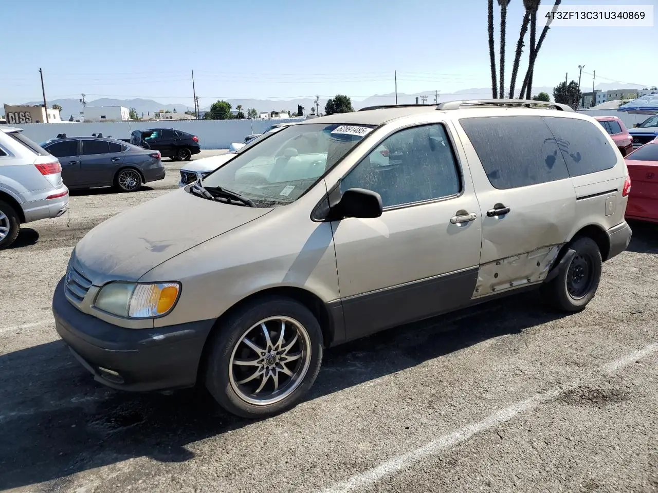 2001 Toyota Sienna Le VIN: 4T3ZF13C31U340869 Lot: 62891485