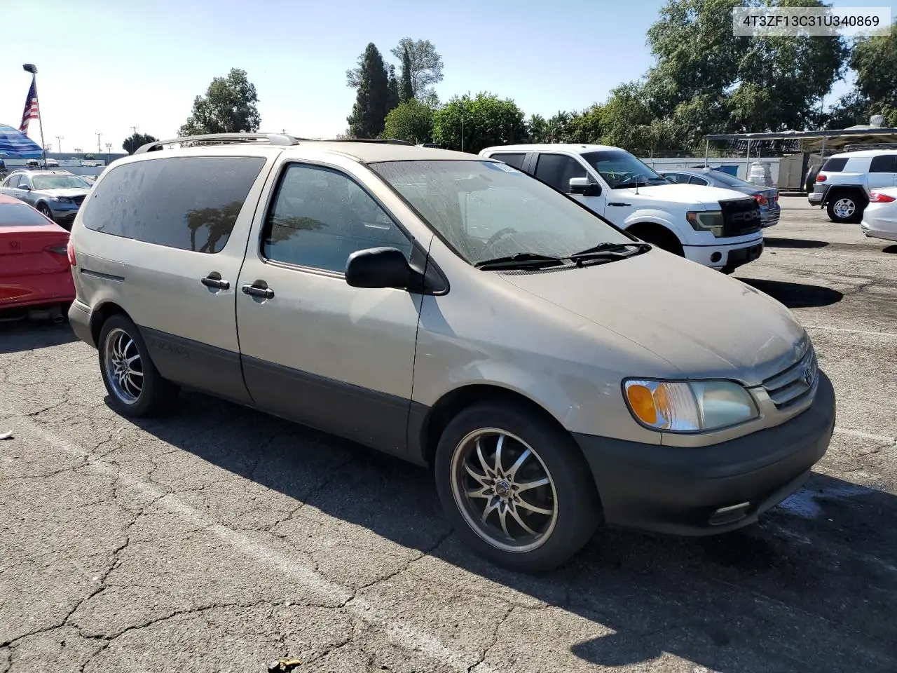 2001 Toyota Sienna Le VIN: 4T3ZF13C31U340869 Lot: 62891485