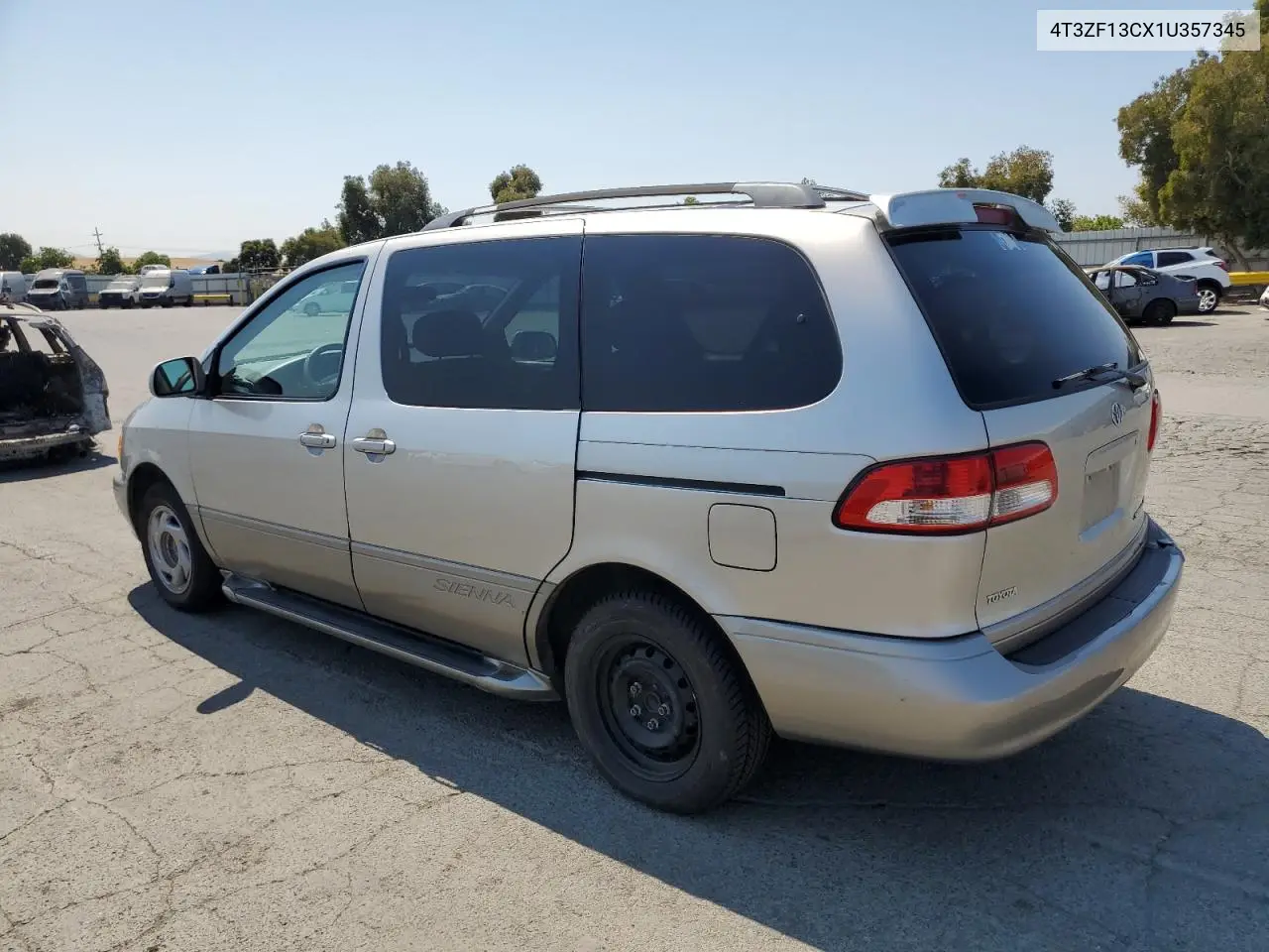 2001 Toyota Sienna Le VIN: 4T3ZF13CX1U357345 Lot: 64207105