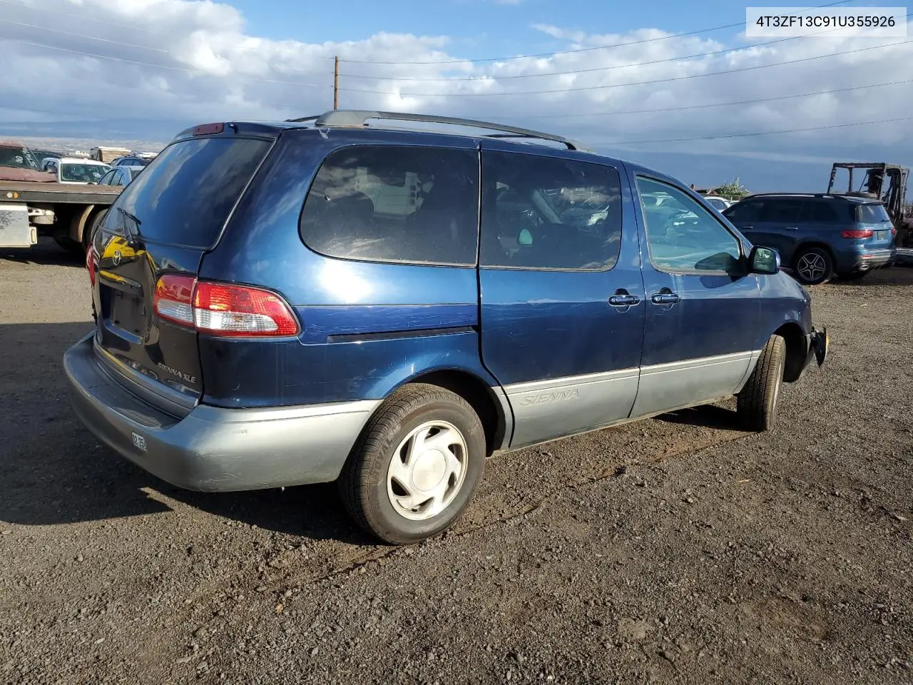 2001 Toyota Sienna Le VIN: 4T3ZF13C91U355926 Lot: 88992805