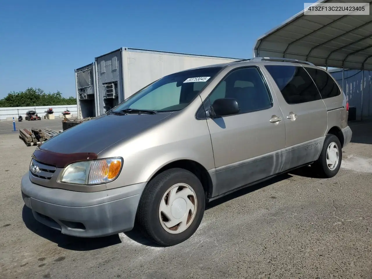 2002 Toyota Sienna Le VIN: 4T3ZF13C22U423405 Lot: 53753045