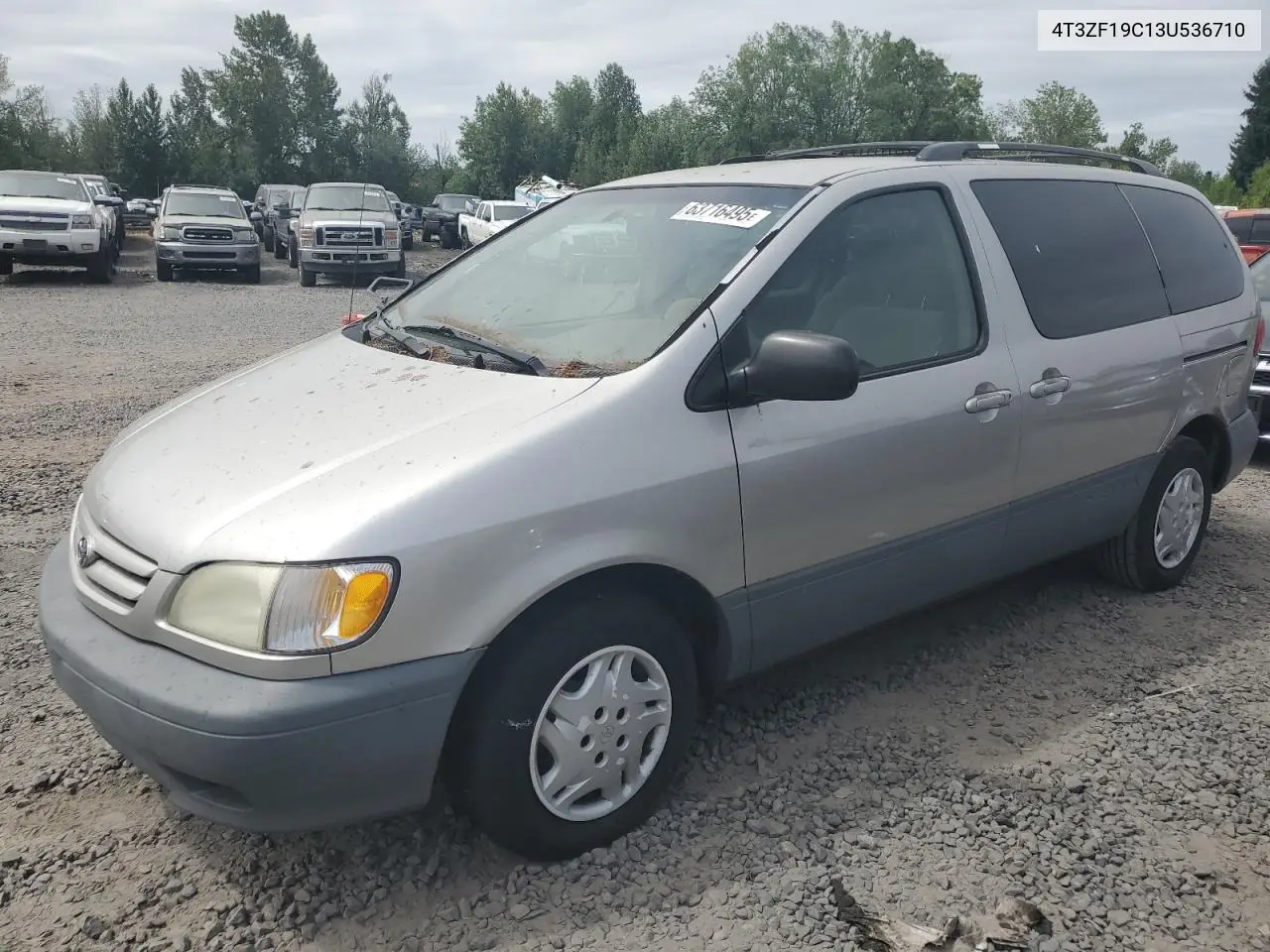 2002 Toyota Sienna Ce VIN: 4T3ZF19C13U536710 Lot: 63716495