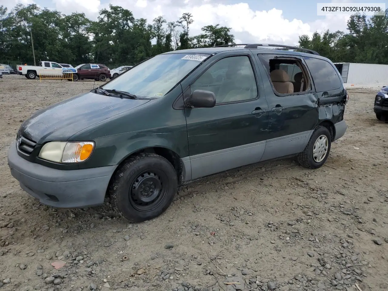 2002 Toyota Sienna Le VIN: 4T3ZF13C92U479308 Lot: 65968025