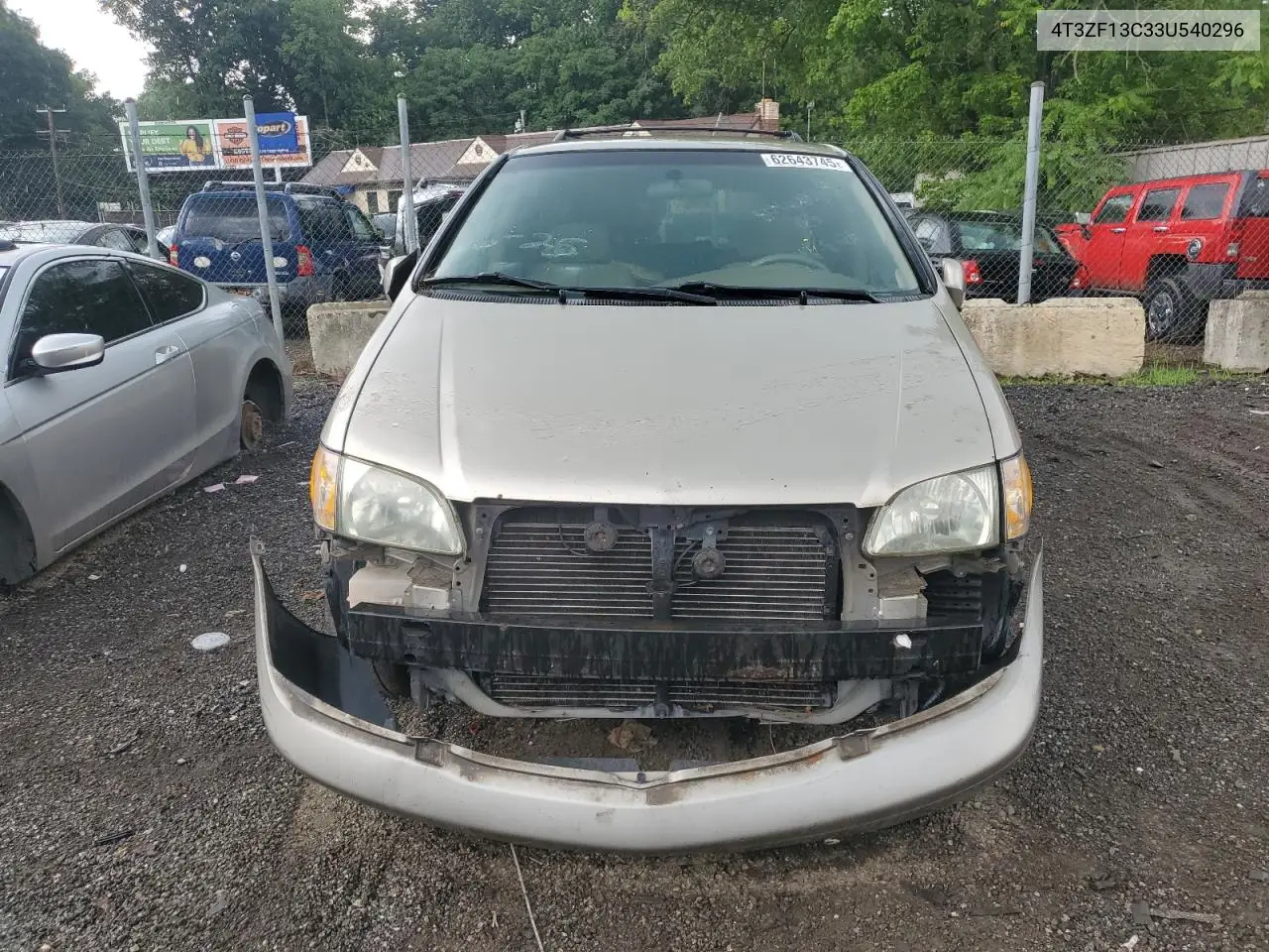 2003 Toyota Sienna Le VIN: 4T3ZF13C33U540296 Lot: 62643745
