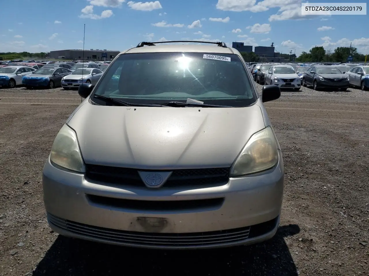2004 Toyota Sienna Ce VIN: 5TDZA23C04S220179 Lot: 56070095