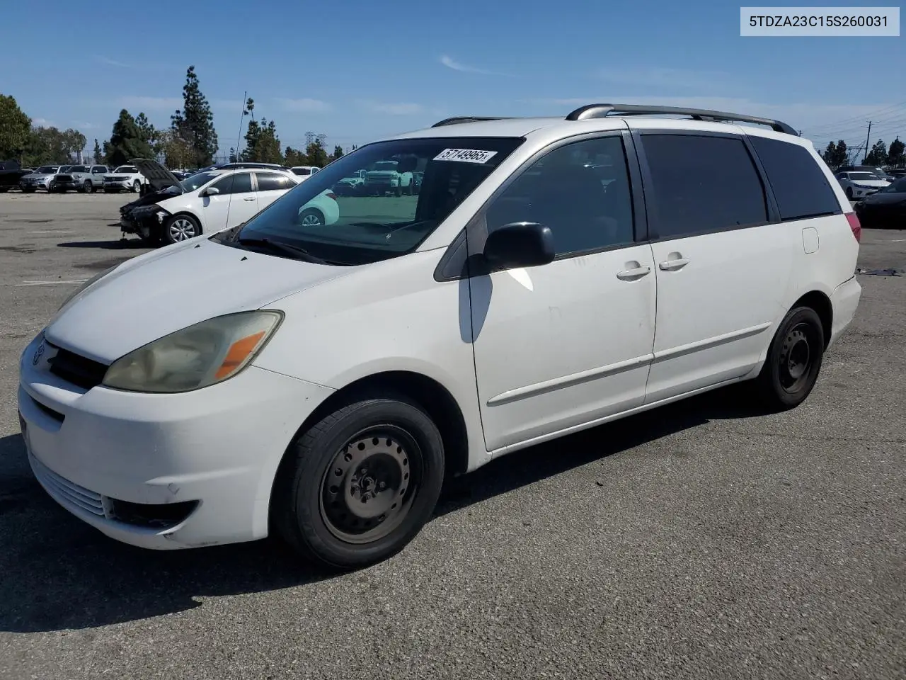 2005 Toyota Sienna Ce VIN: 5TDZA23C15S260031 Lot: 57149965