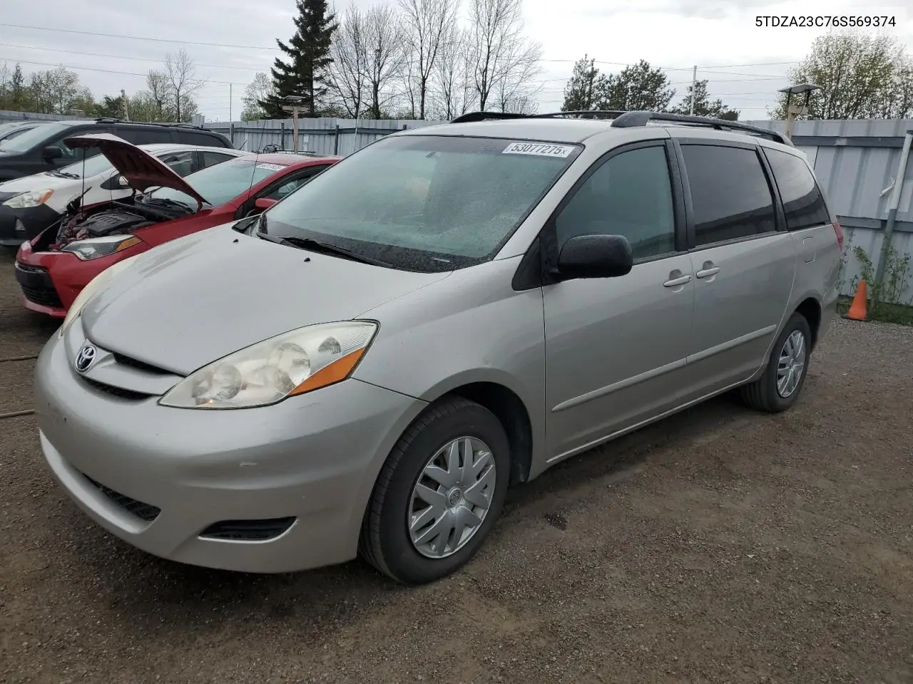 2006 Toyota Sienna Ce VIN: 5TDZA23C76S569374 Lot: 53077275