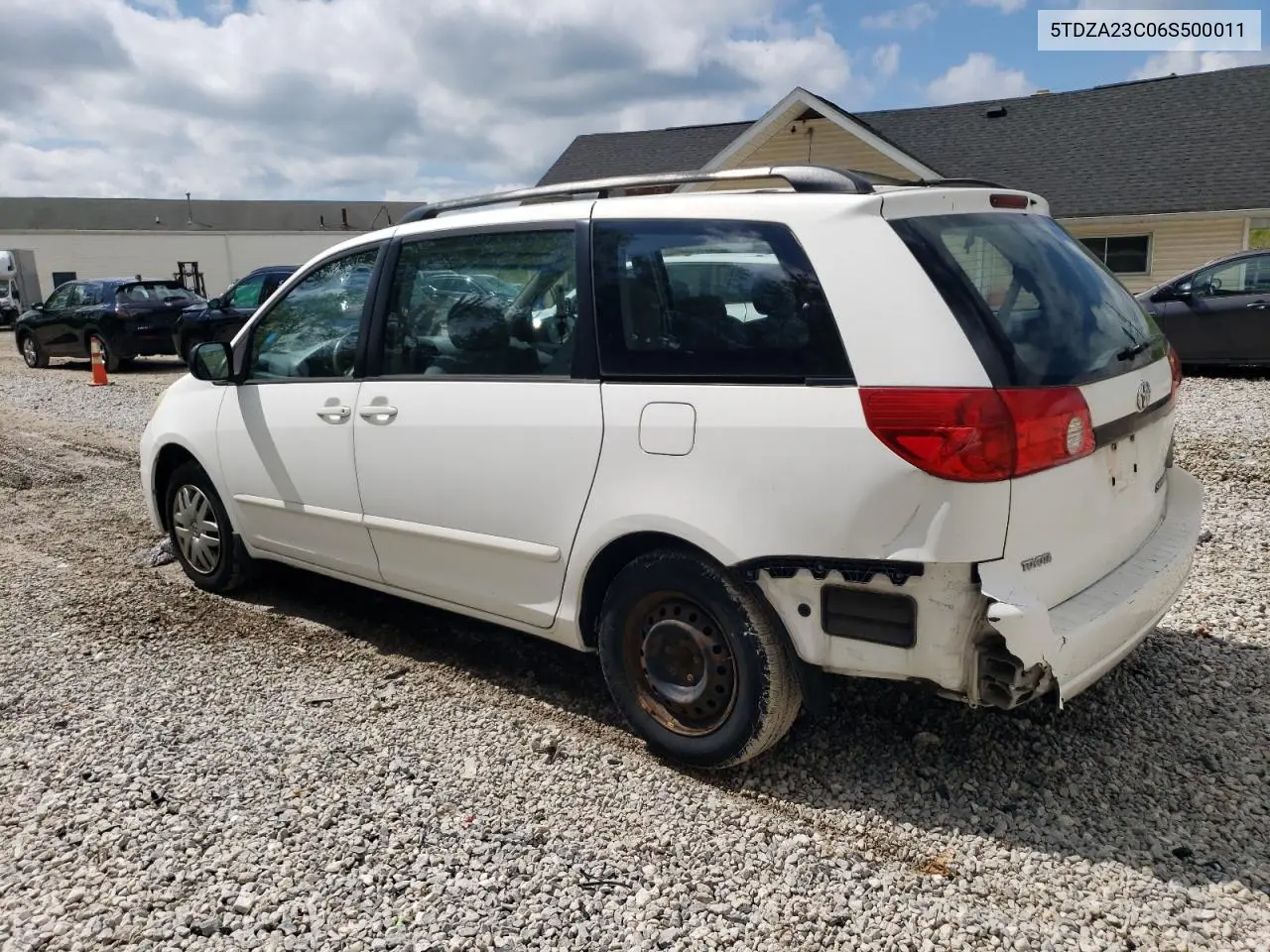 2006 Toyota Sienna Ce VIN: 5TDZA23C06S500011 Lot: 56163975
