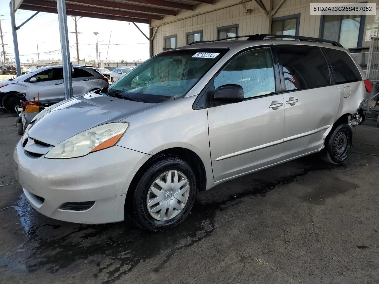 2006 Toyota Sienna Ce VIN: 5TDZA23C26S487052 Lot: 57123315
