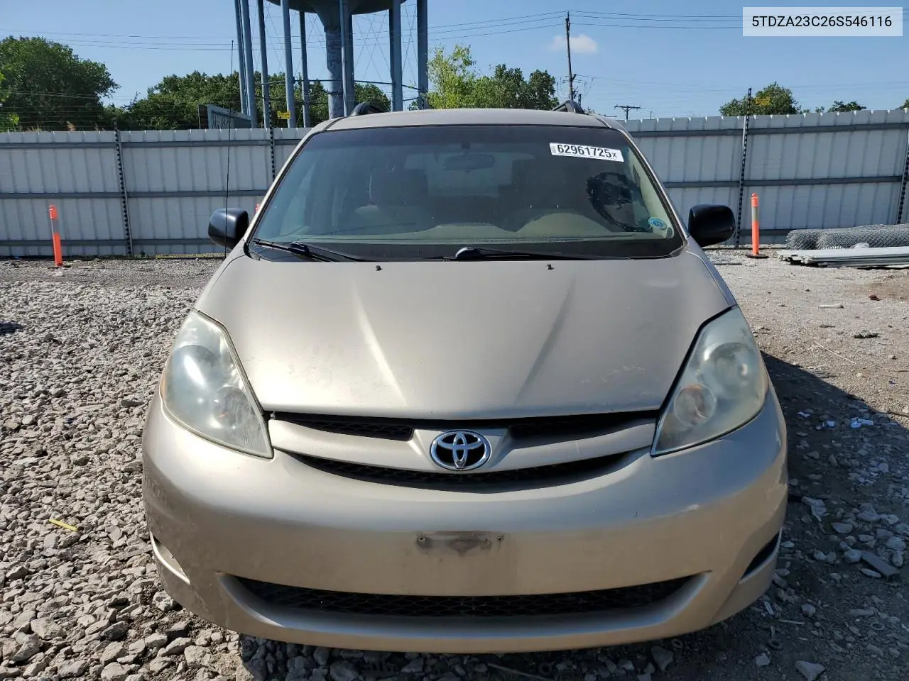 2006 Toyota Sienna Ce VIN: 5TDZA23C26S546116 Lot: 62961725