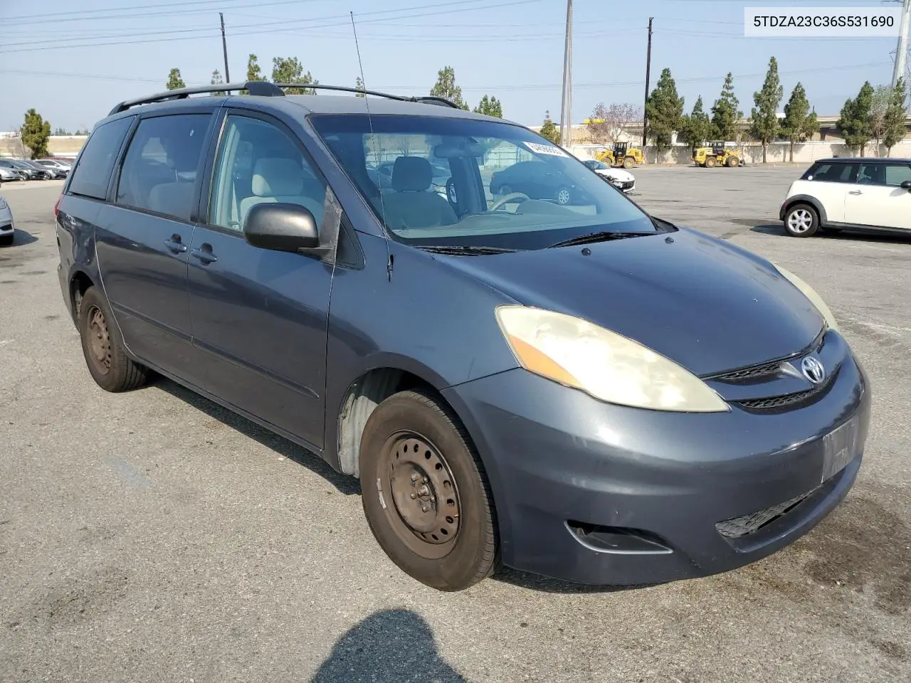 2006 Toyota Sienna Ce VIN: 5TDZA23C36S531690 Lot: 64698865