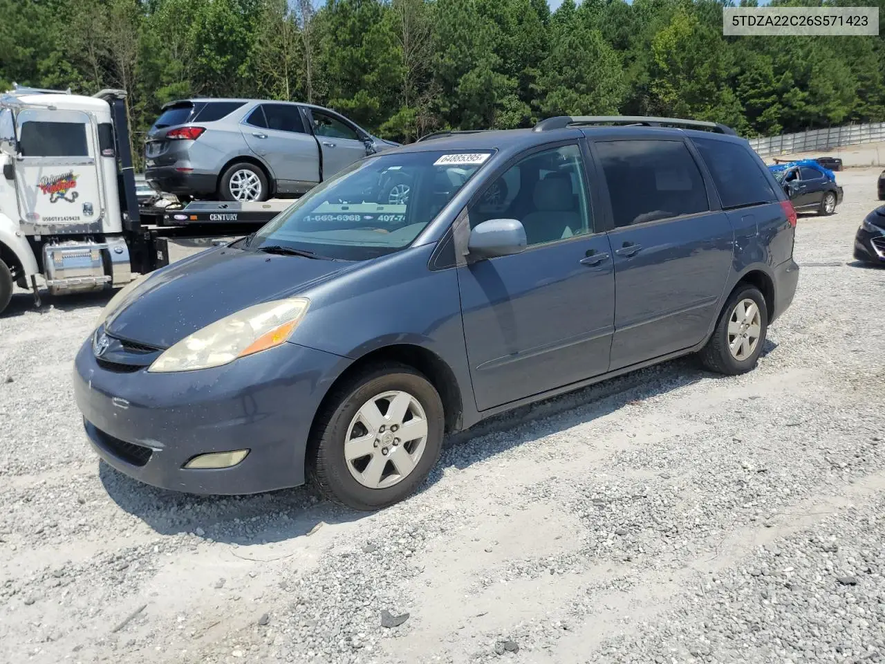 2006 Toyota Sienna Xle VIN: 5TDZA22C26S571423 Lot: 64885395