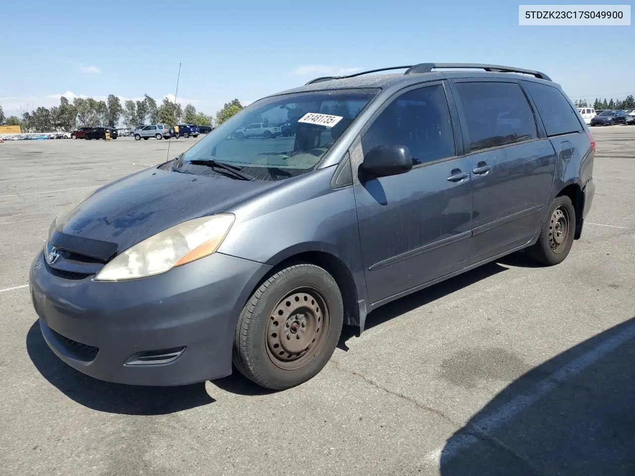 2007 Toyota Sienna Ce VIN: 5TDZK23C17S049900 Lot: 61481735