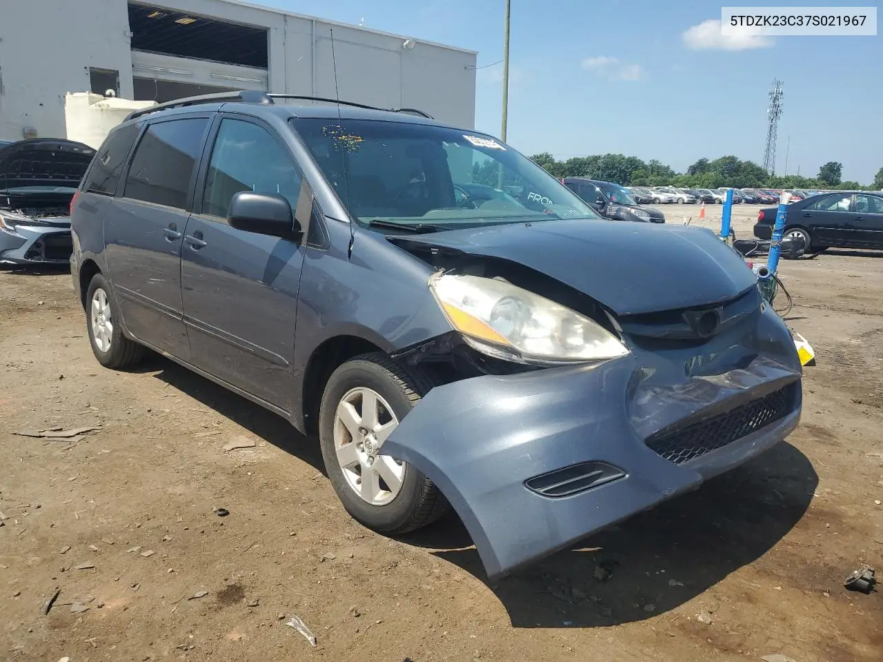2007 Toyota Sienna Ce VIN: 5TDZK23C37S021967 Lot: 62012745