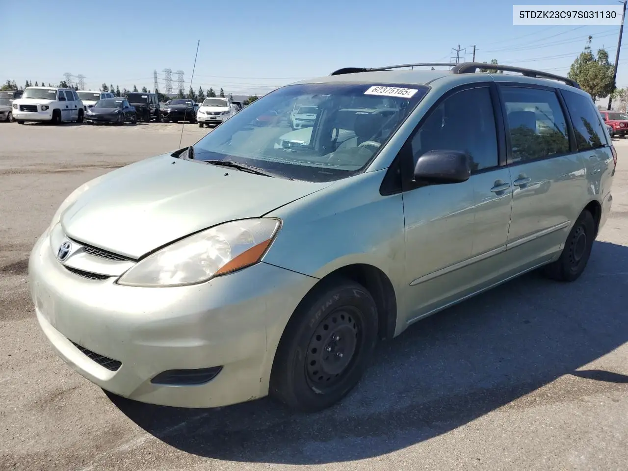 2007 Toyota Sienna Ce VIN: 5TDZK23C97S031130 Lot: 62375165