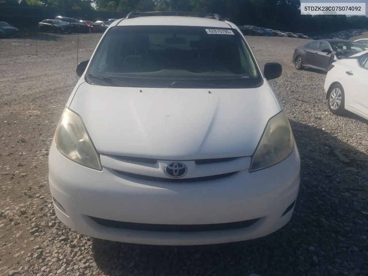 2007 Toyota Sienna Ce VIN: 5TDZK23C07S074092 Lot: 62870795