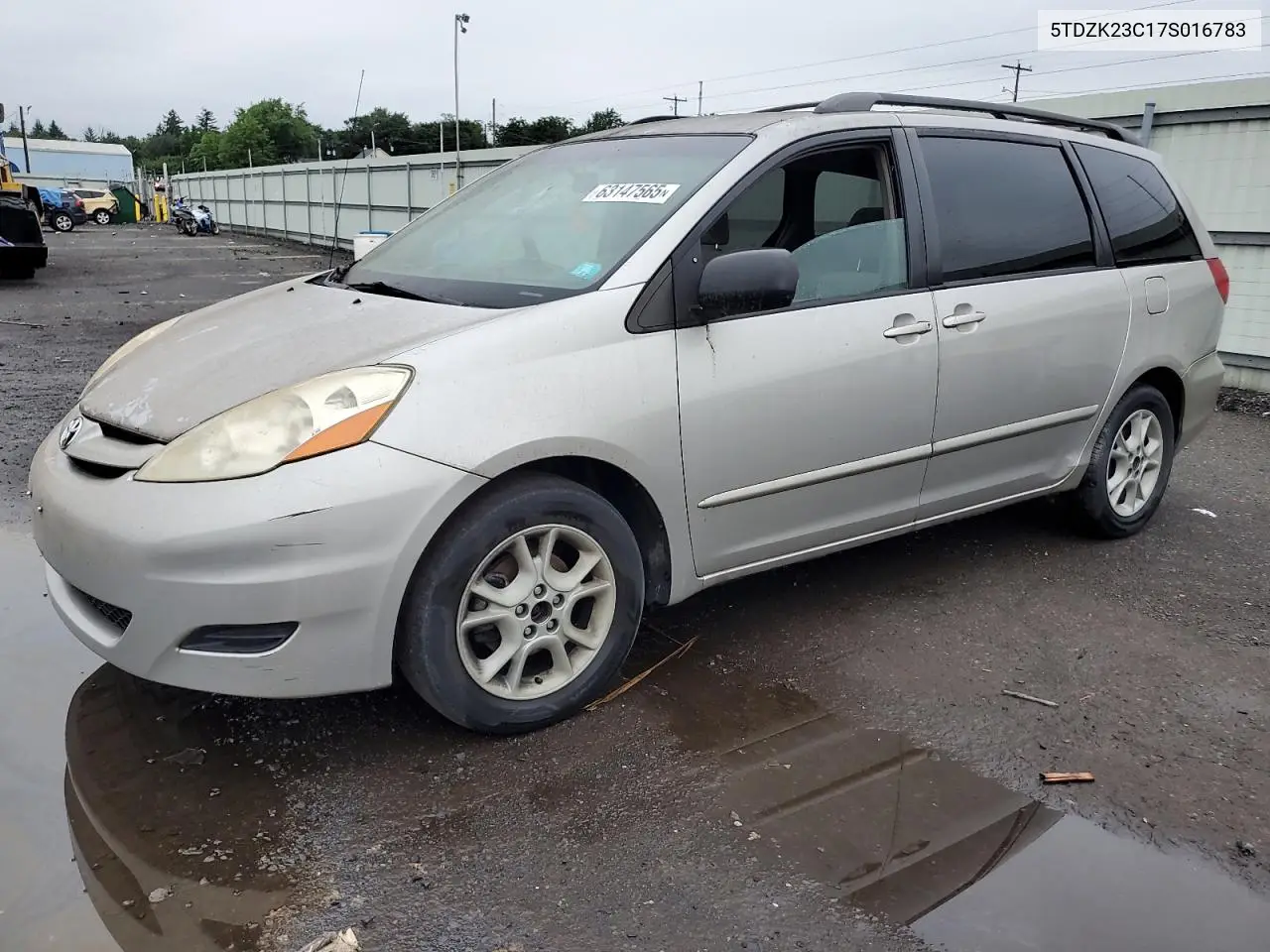 2007 Toyota Sienna Ce VIN: 5TDZK23C17S016783 Lot: 63147565