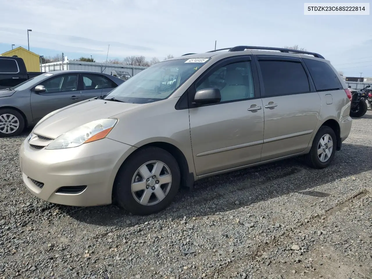 2008 Toyota Sienna Ce VIN: 5TDZK23C68S222814 Lot: 45740405
