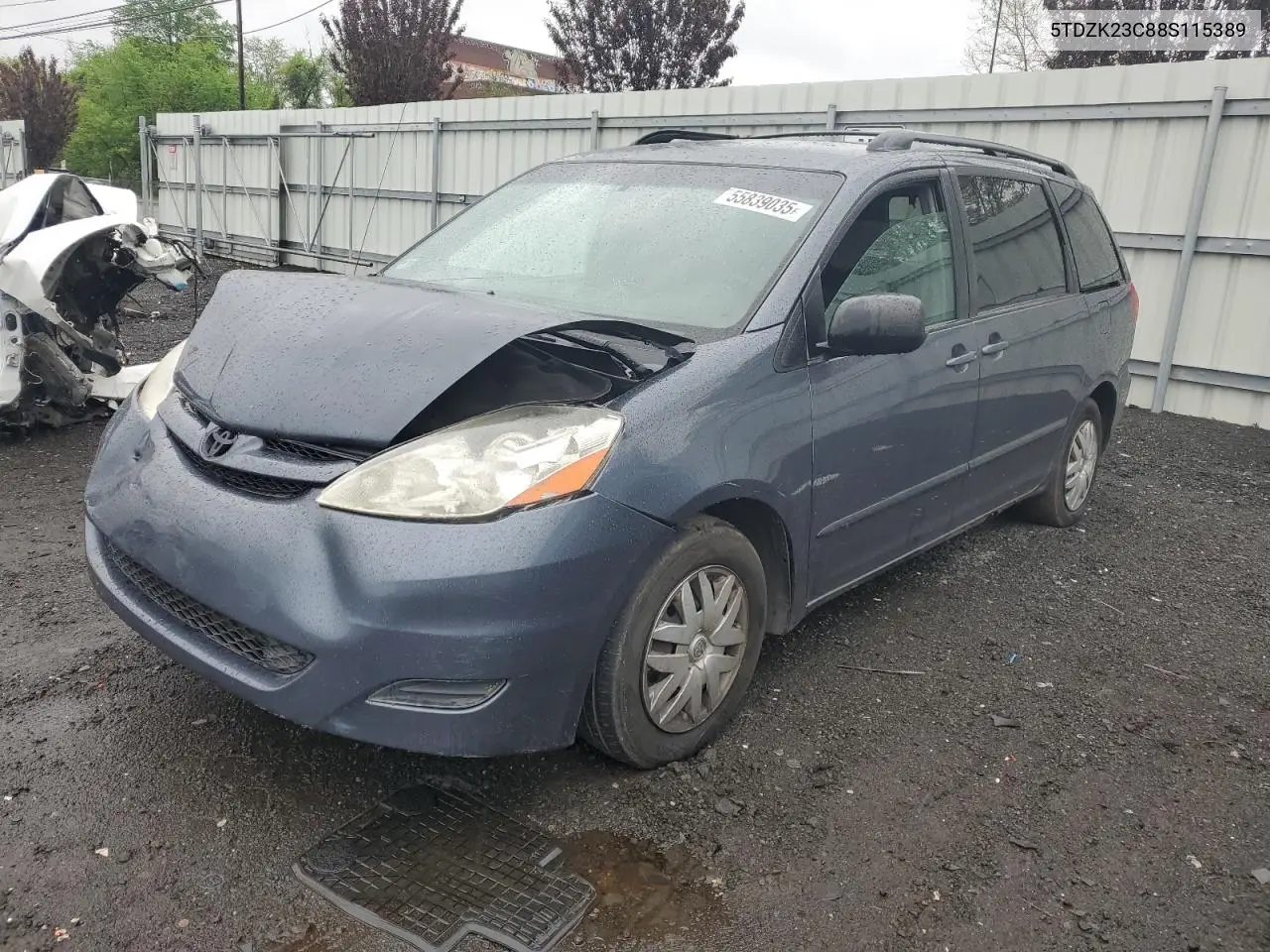 2008 Toyota Sienna Ce VIN: 5TDZK23C88S115389 Lot: 55839035