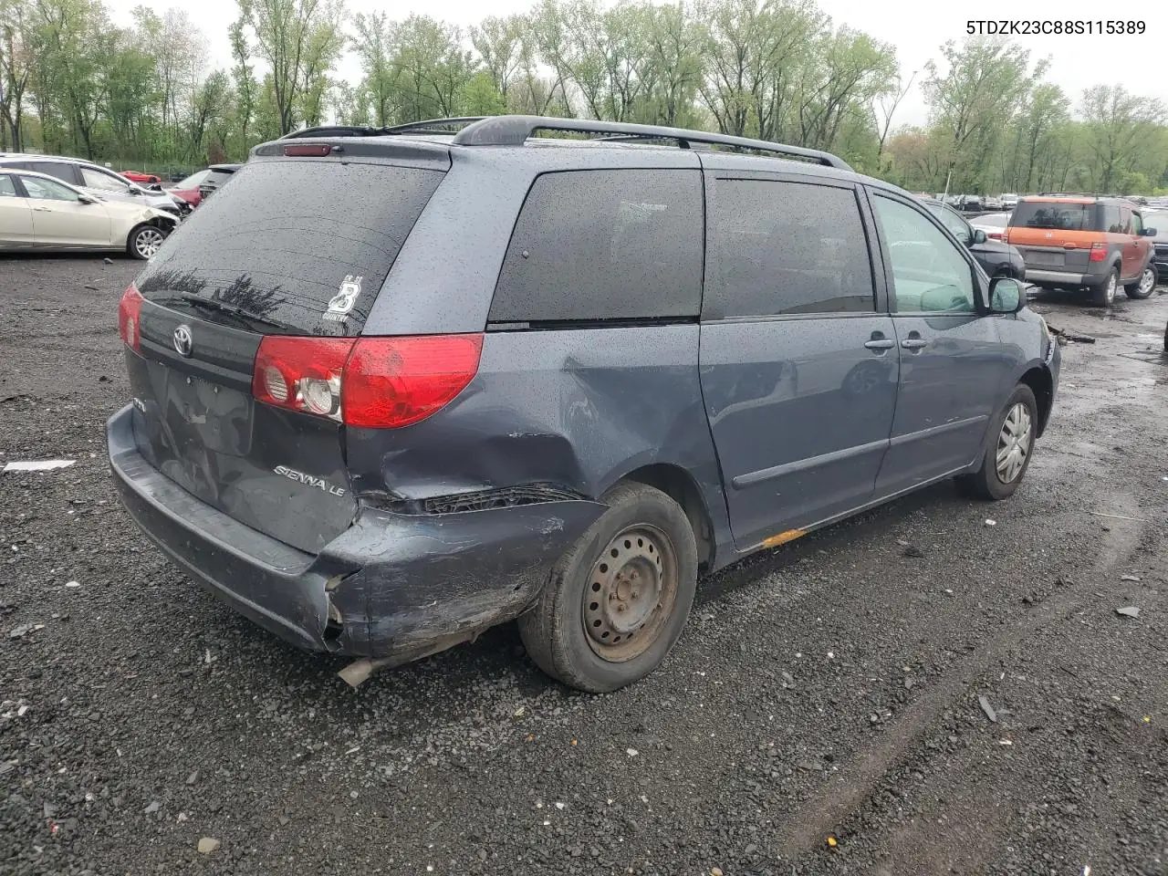 2008 Toyota Sienna Ce VIN: 5TDZK23C88S115389 Lot: 55839035