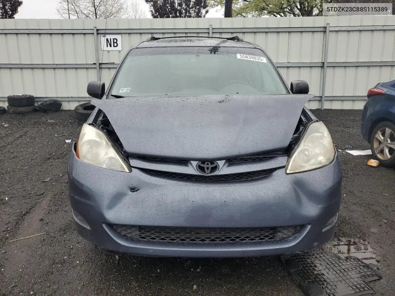 2008 Toyota Sienna Ce VIN: 5TDZK23C88S115389 Lot: 55839035