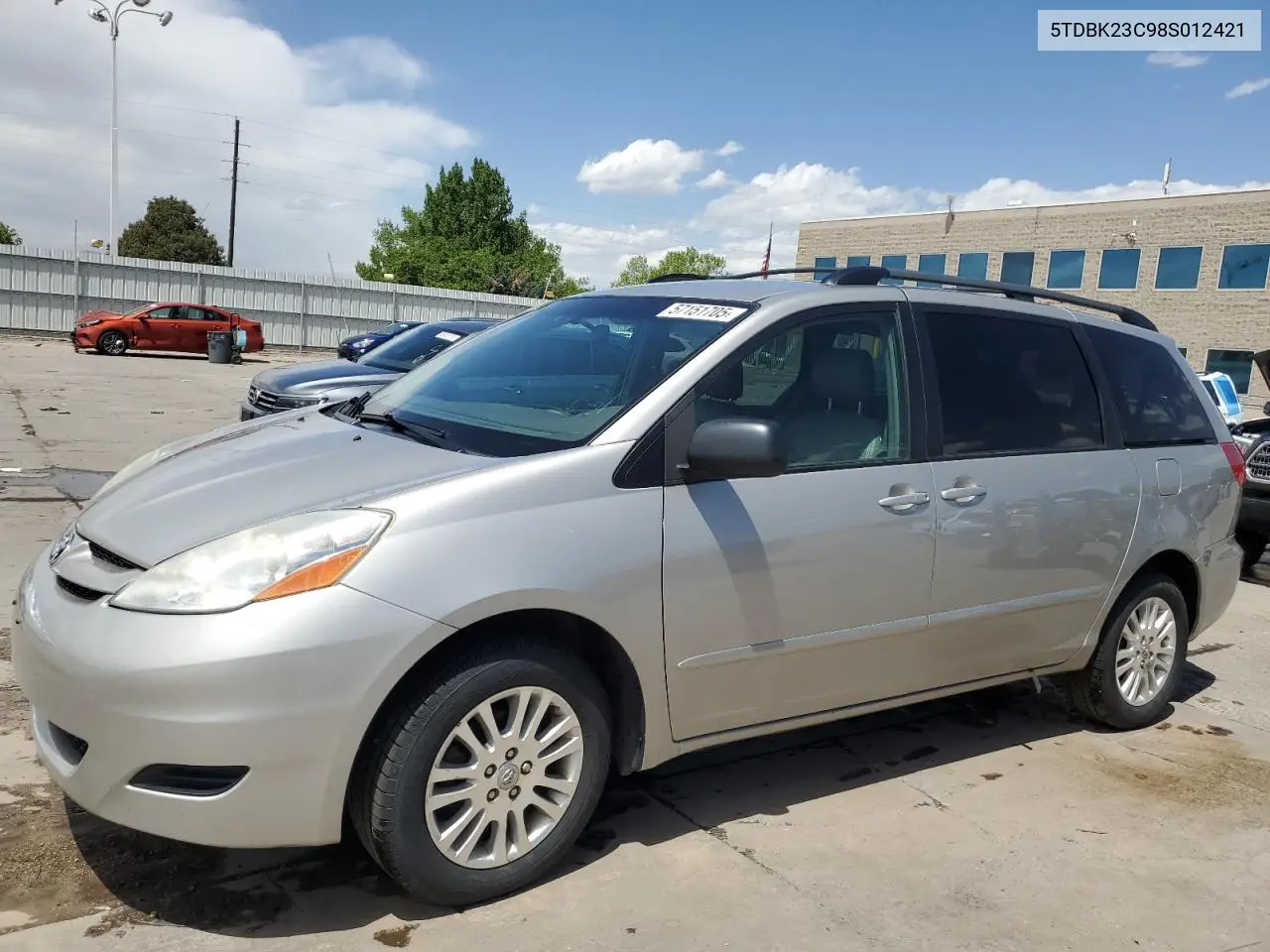 2008 Toyota Sienna Le VIN: 5TDBK23C98S012421 Lot: 57151705