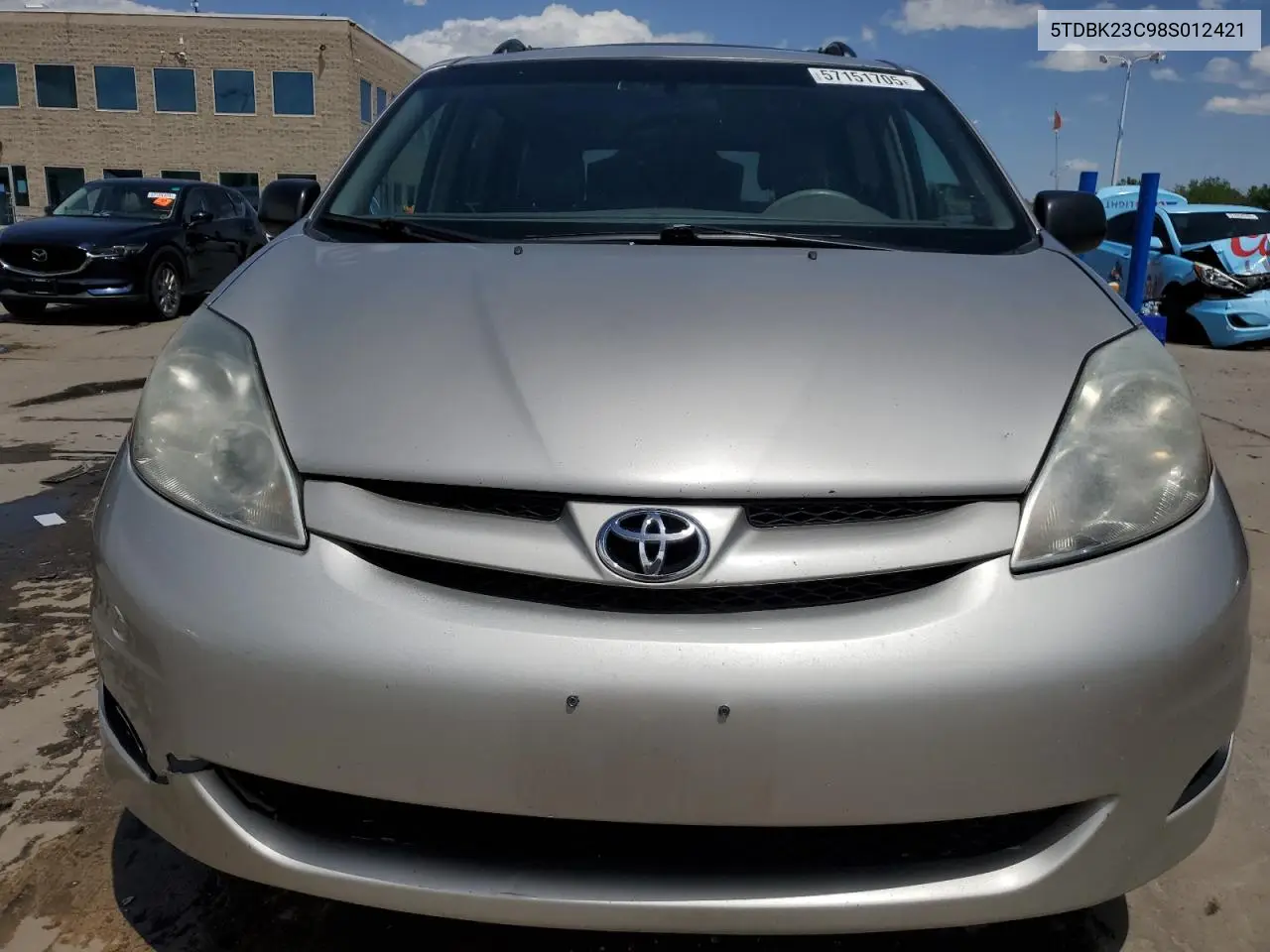 2008 Toyota Sienna Le VIN: 5TDBK23C98S012421 Lot: 57151705