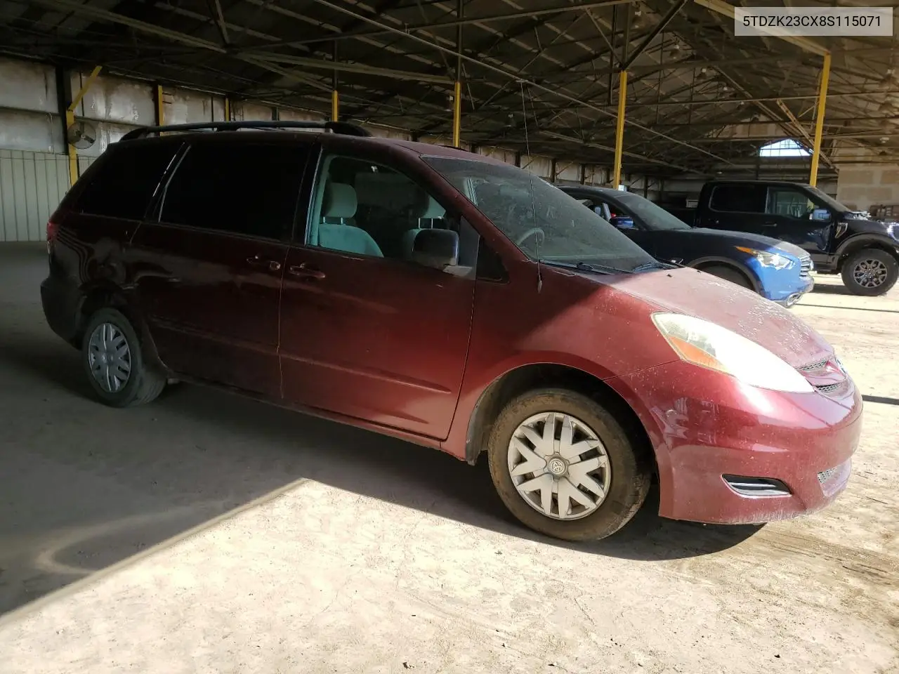 2008 Toyota Sienna Ce VIN: 5TDZK23CX8S115071 Lot: 60485075