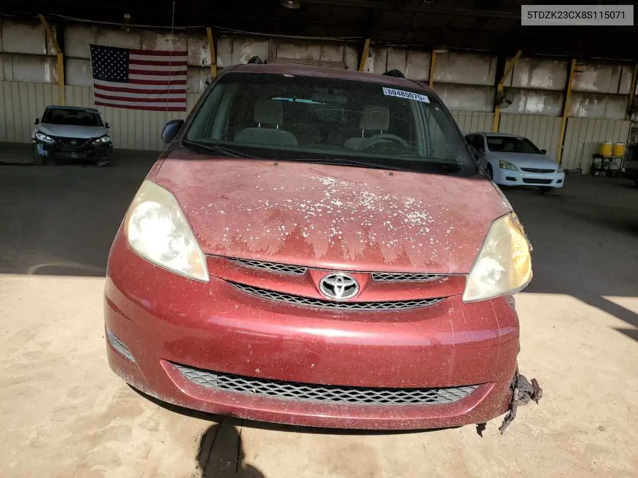 2008 Toyota Sienna Ce VIN: 5TDZK23CX8S115071 Lot: 60485075