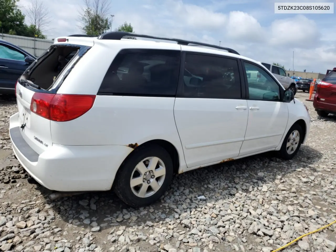 2008 Toyota Sienna Ce VIN: 5TDZK23C08S105620 Lot: 62772235