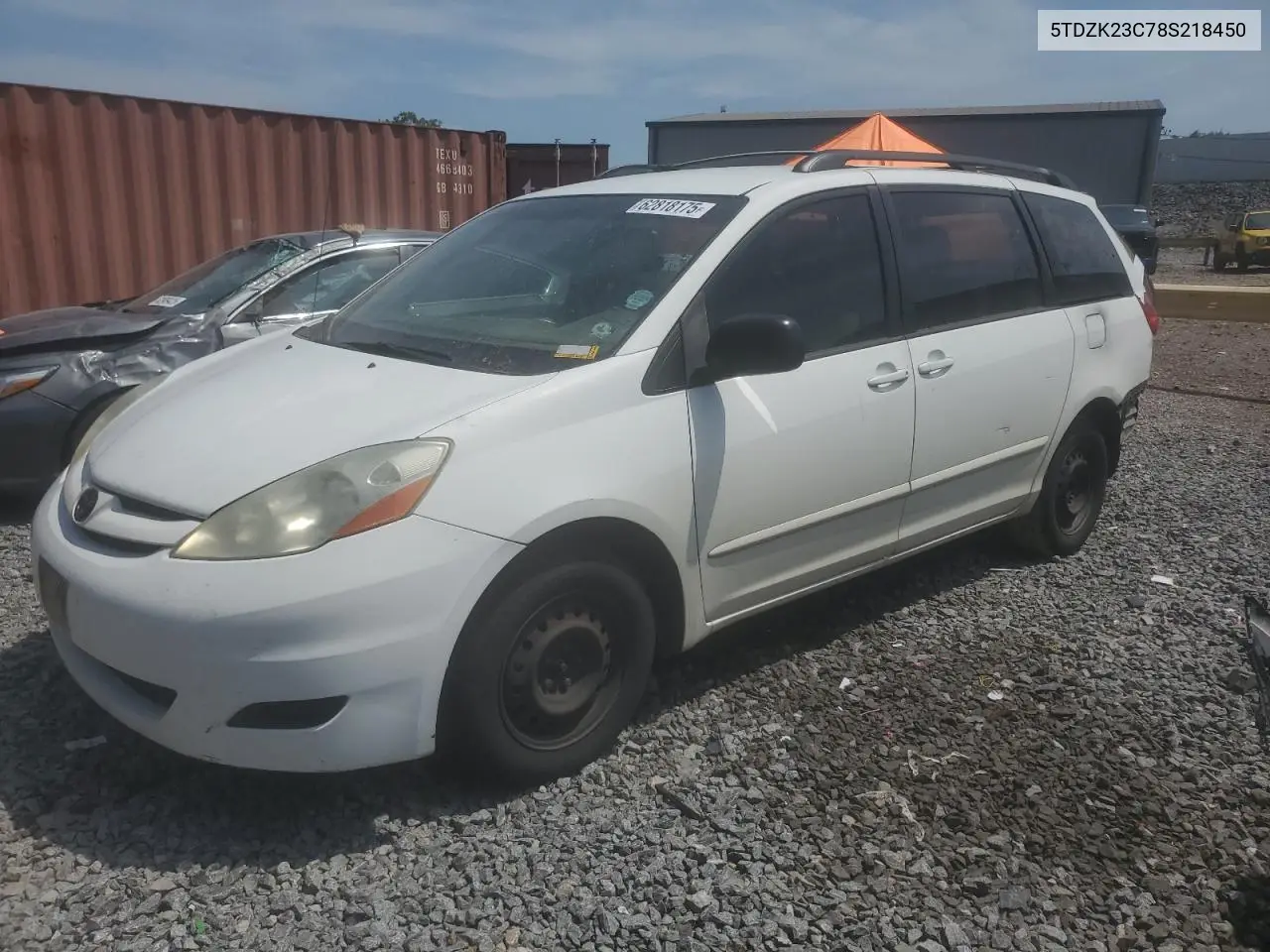 2008 Toyota Sienna Ce VIN: 5TDZK23C78S218450 Lot: 62818175