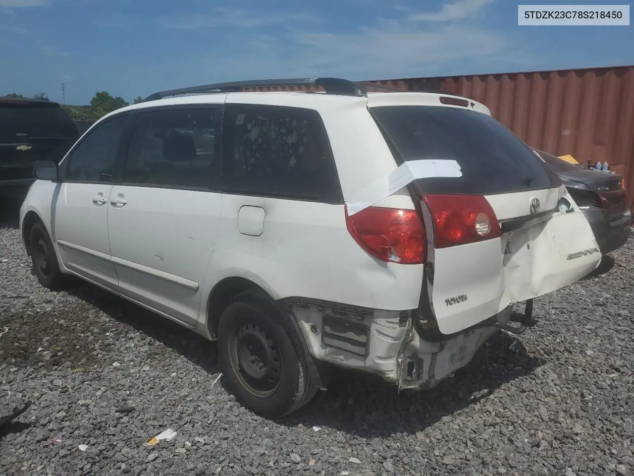 2008 Toyota Sienna Ce VIN: 5TDZK23C78S218450 Lot: 62818175