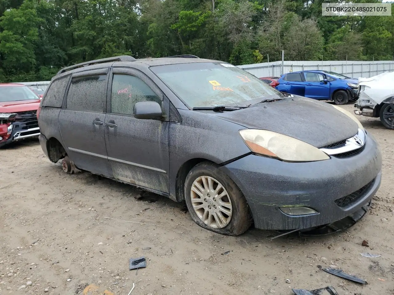 2008 Toyota Sienna Xle VIN: 5TDBK22C48S021075 Lot: 63054015