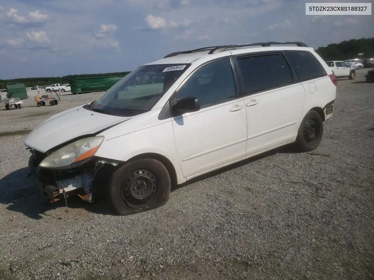 2008 Toyota Sienna Ce VIN: 5TDZK23CX8S188327 Lot: 63840645