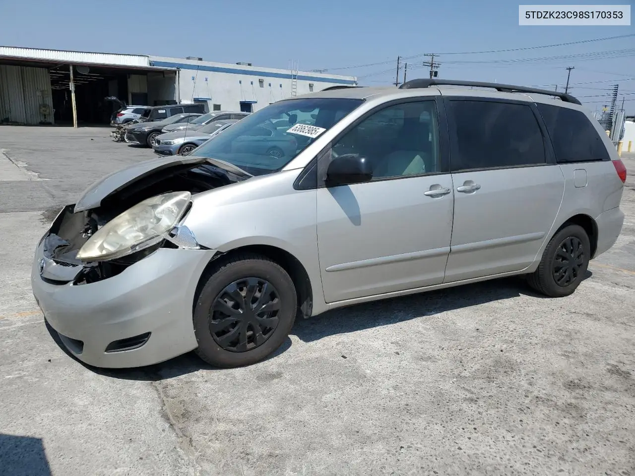 2008 Toyota Sienna Ce VIN: 5TDZK23C98S170353 Lot: 63862985