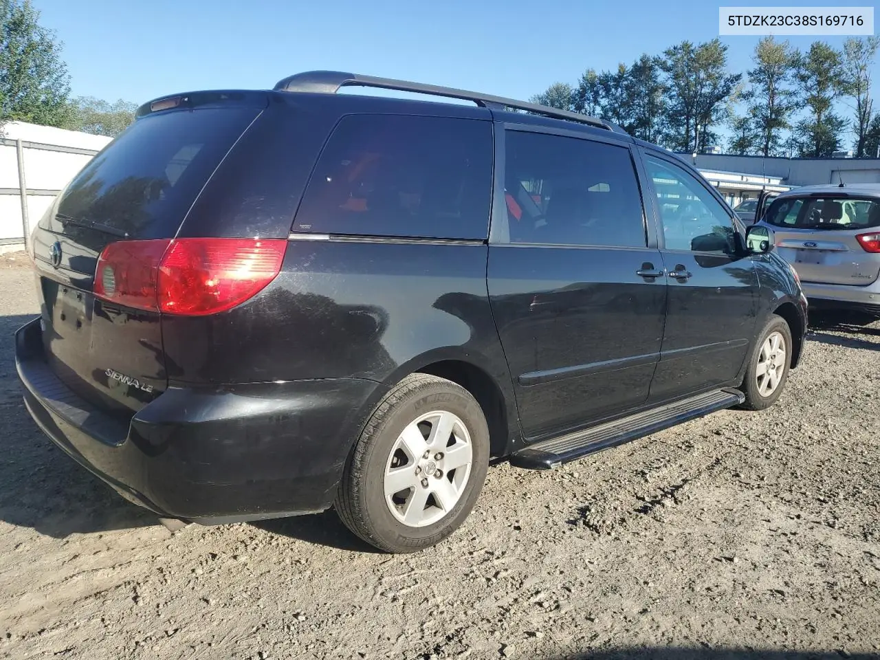 2008 Toyota Sienna Ce VIN: 5TDZK23C38S169716 Lot: 64701565