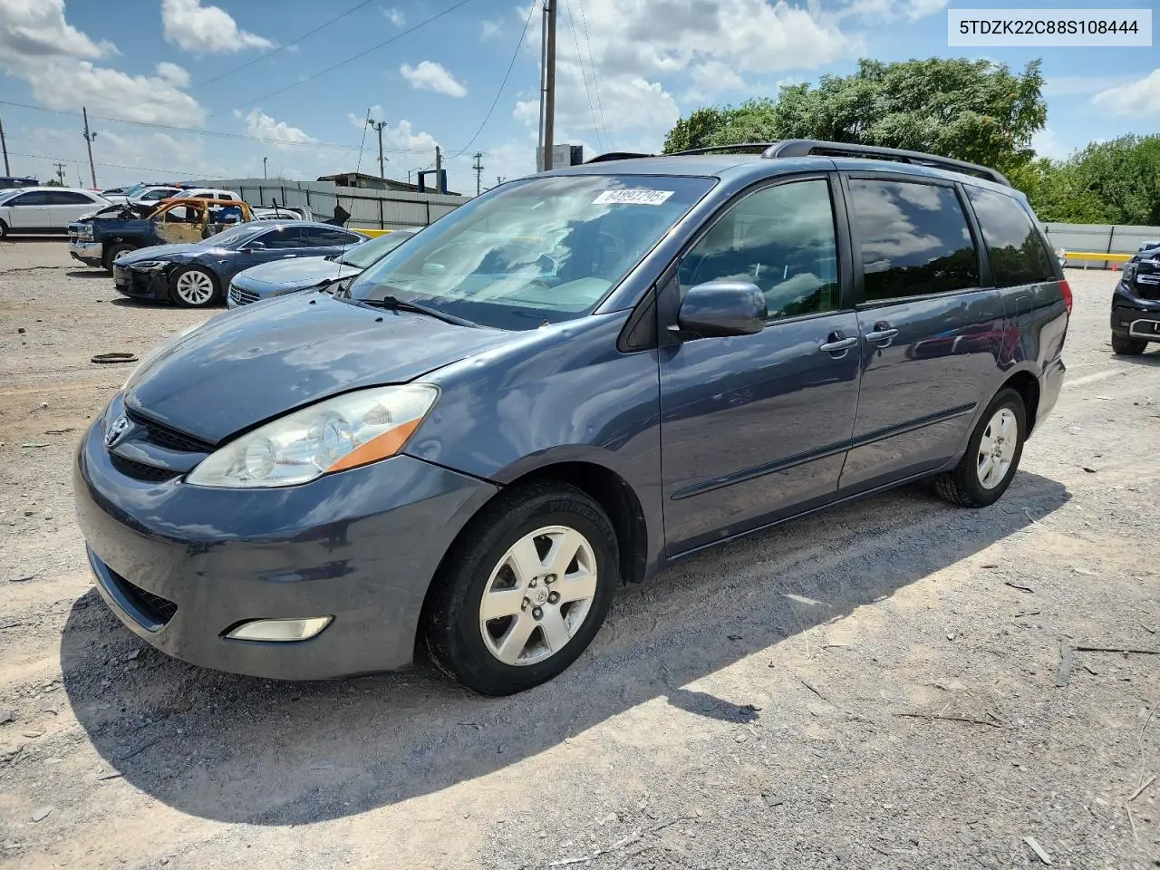 5tdzk22c88s108444 5TDZK22C88S108444 2008 Toyota Sienna Xle