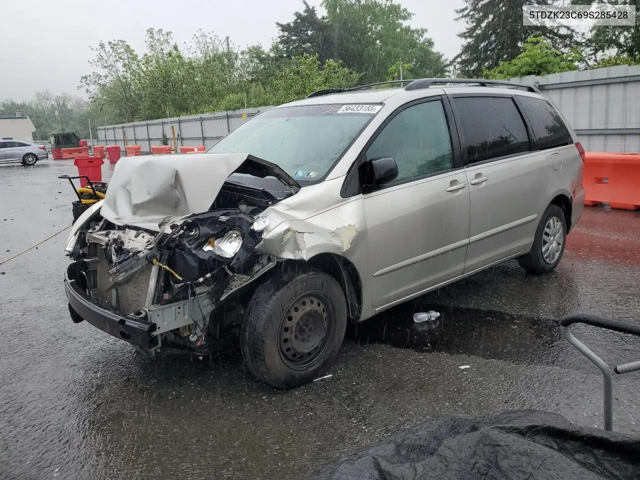 2009 Toyota Sienna Ce VIN: 5TDZK23C69S285428 Lot: 56433155