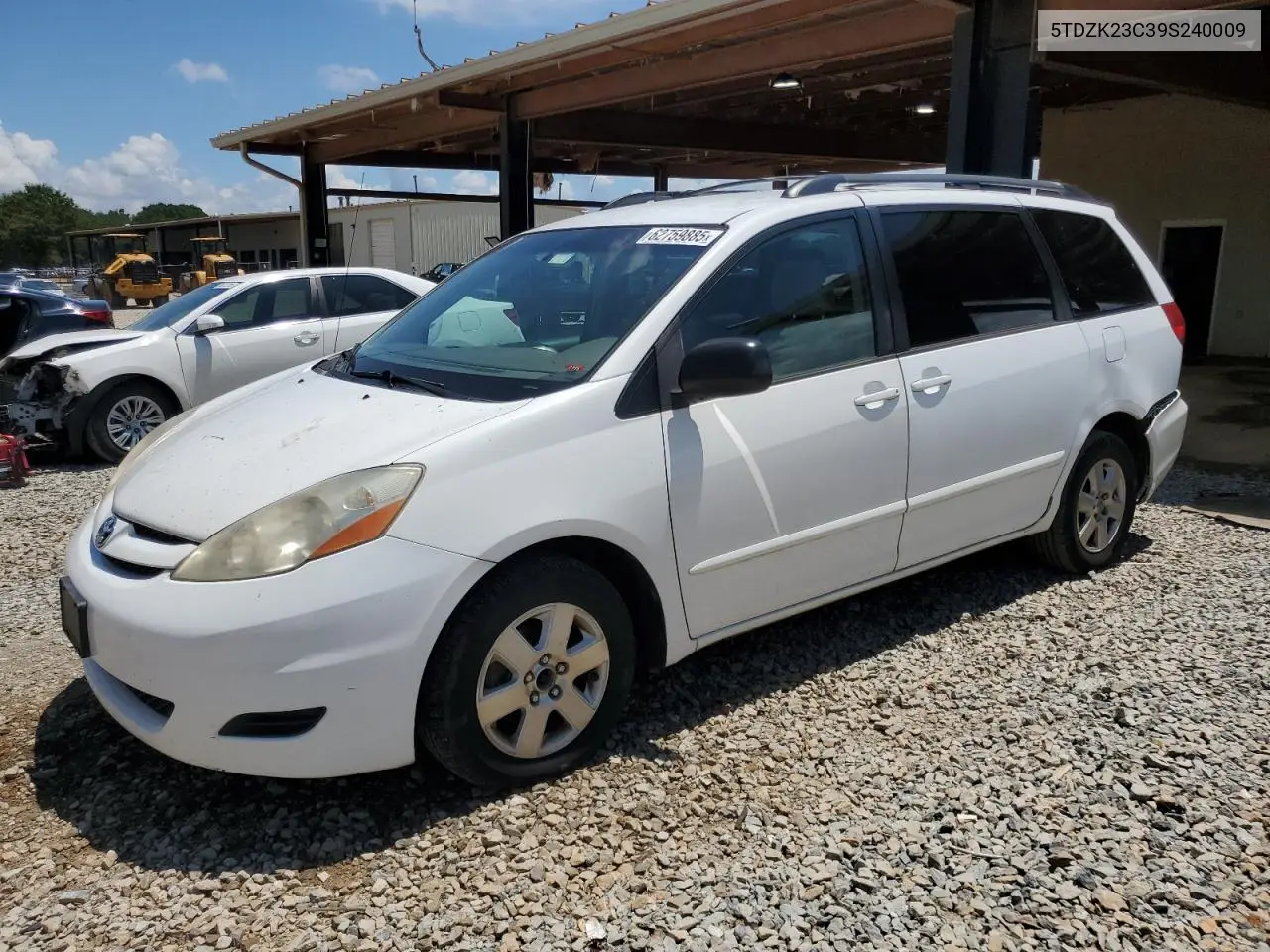 2009 Toyota Sienna Ce VIN: 5TDZK23C39S240009 Lot: 62759885