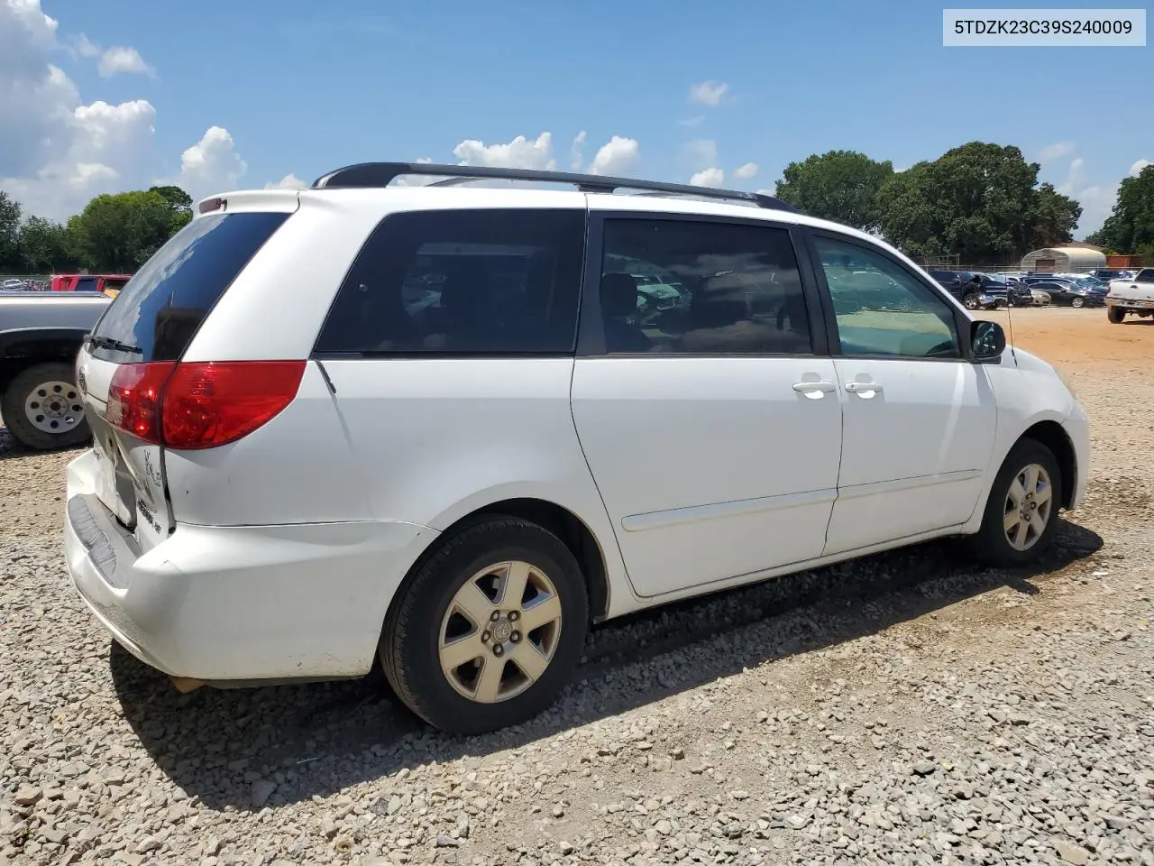 2009 Toyota Sienna Ce VIN: 5TDZK23C39S240009 Lot: 62759885