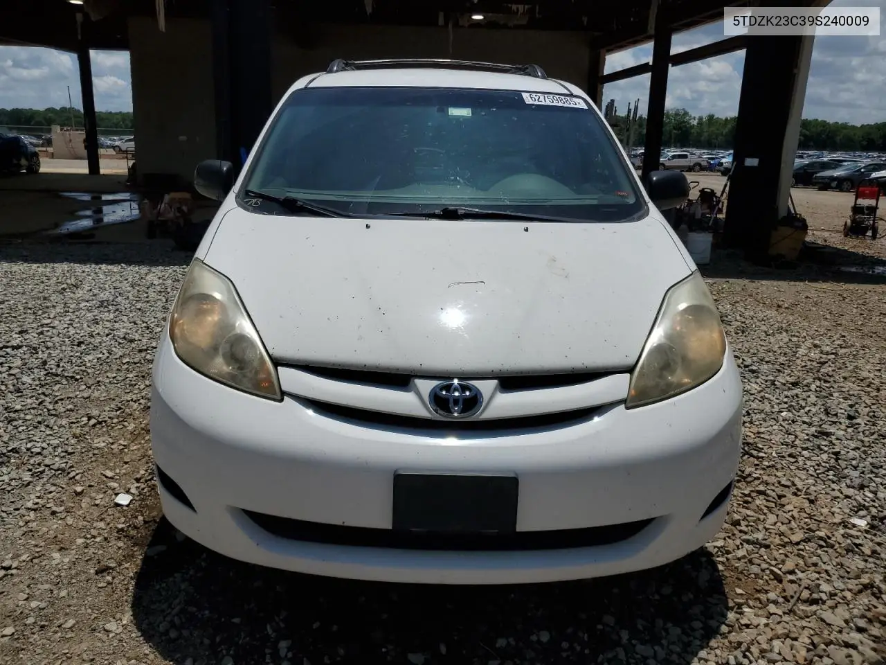 2009 Toyota Sienna Ce VIN: 5TDZK23C39S240009 Lot: 62759885