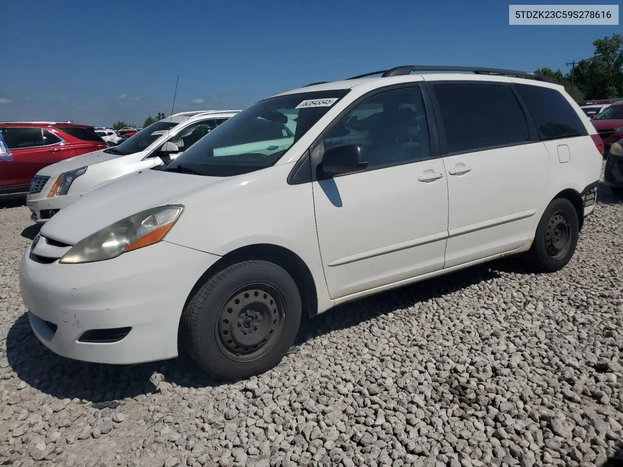 2009 Toyota Sienna Ce VIN: 5TDZK23C59S278616 Lot: 62843345