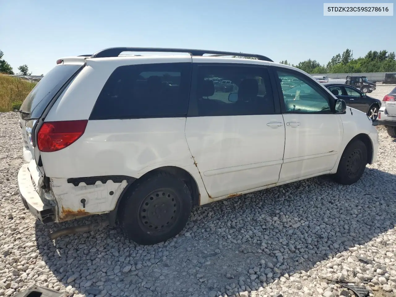 2009 Toyota Sienna Ce VIN: 5TDZK23C59S278616 Lot: 62843345