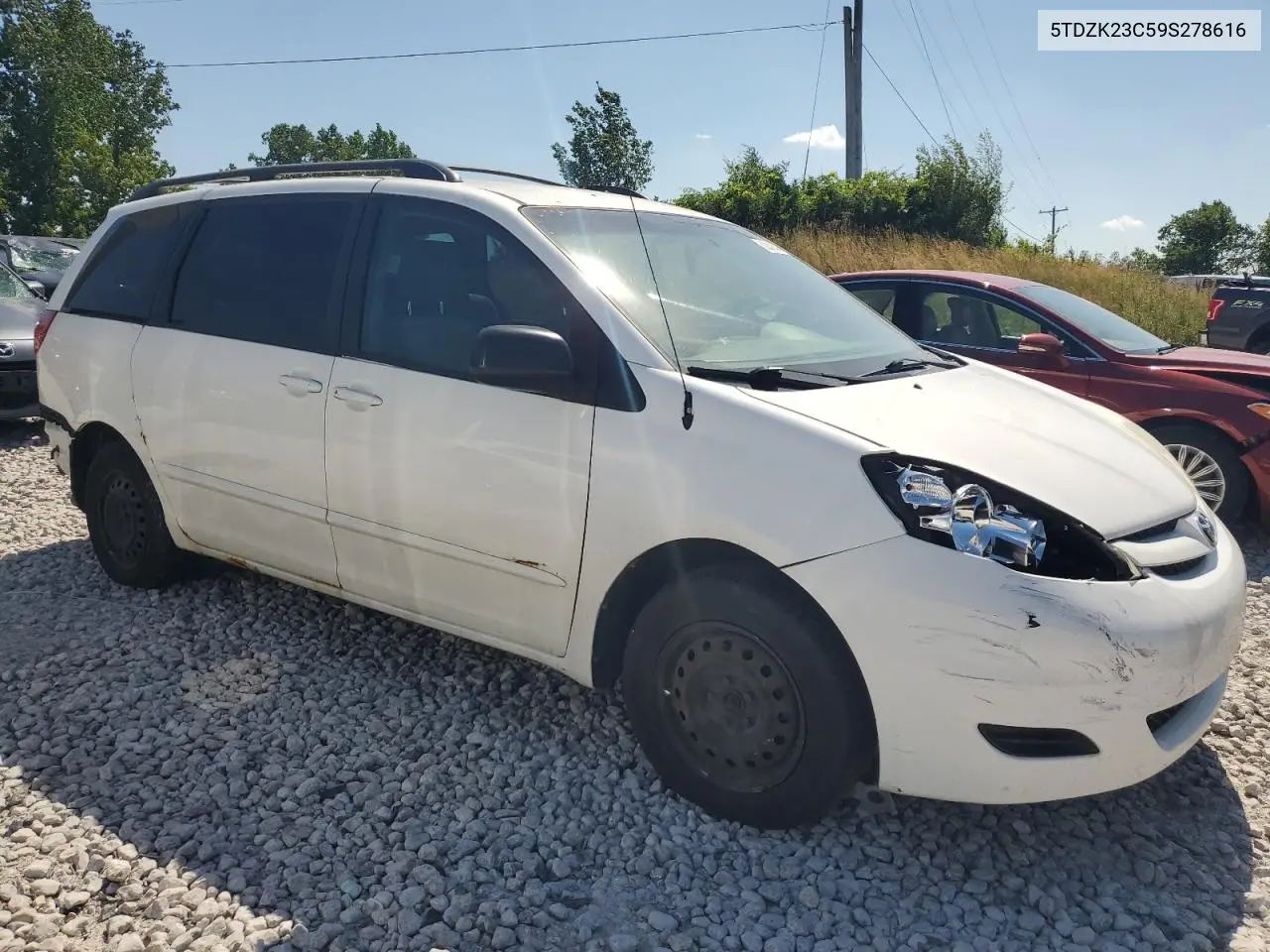 2009 Toyota Sienna Ce VIN: 5TDZK23C59S278616 Lot: 62843345