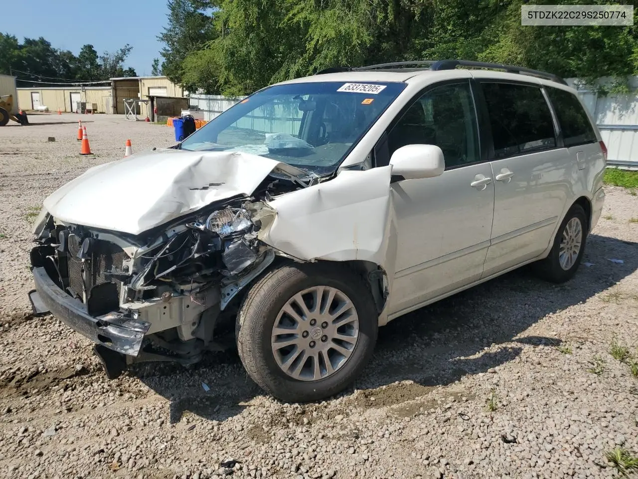 2009 Toyota Sienna Xle VIN: 5TDZK22C29S250774 Lot: 63375205