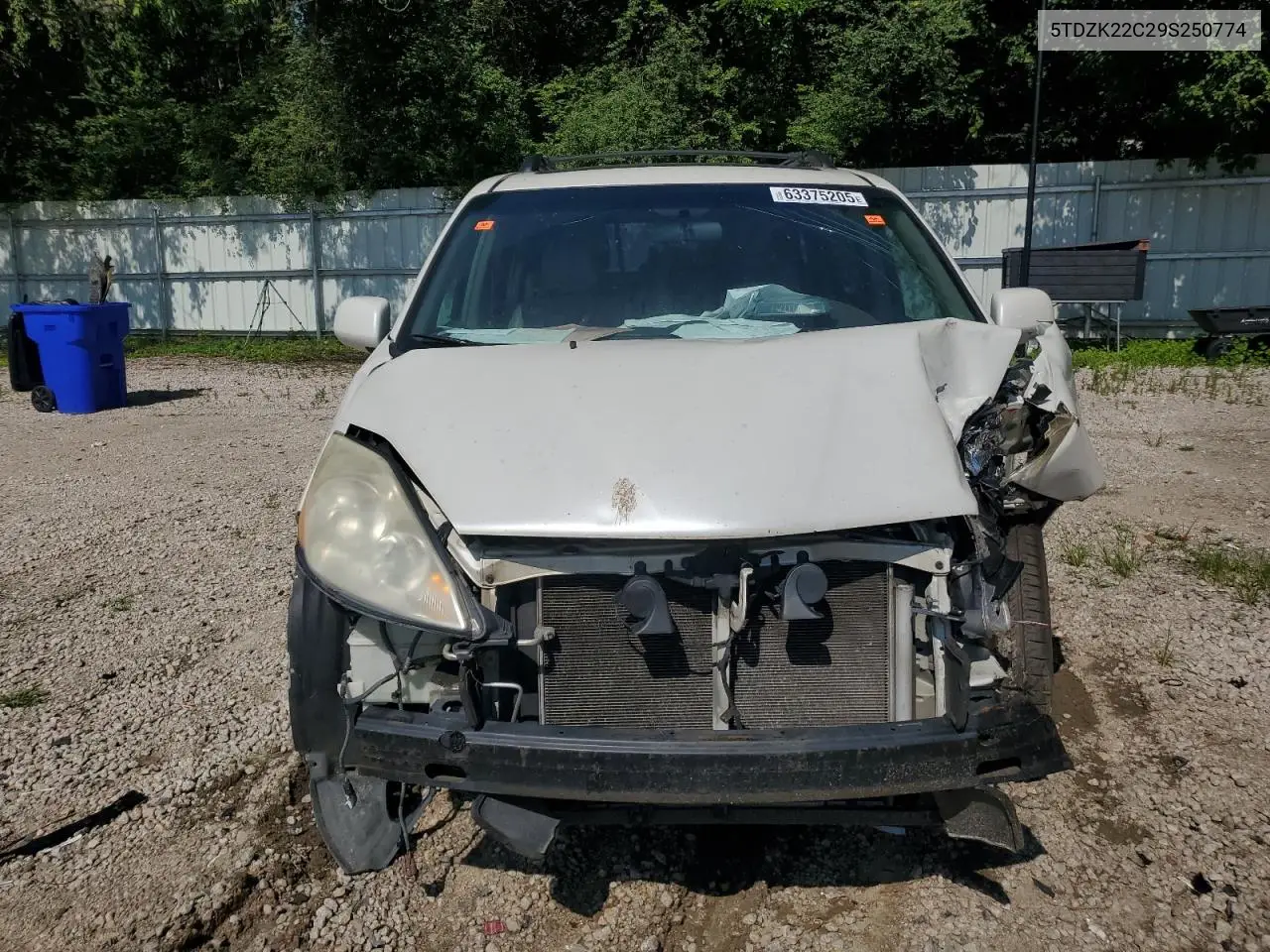 2009 Toyota Sienna Xle VIN: 5TDZK22C29S250774 Lot: 63375205
